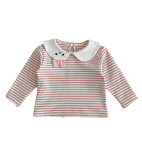 Load image into Gallery viewer, Baby Girls Striped Animals Tops And Embroidered Rompers Wholesale 221214560
