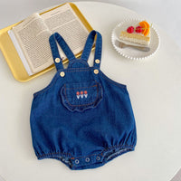 Load image into Gallery viewer, Baby Girls Striped Animals Tops And Embroidered Rompers Wholesale 221214560
