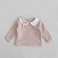 Load image into Gallery viewer, Baby Girls Striped Animals Tops And Embroidered Rompers Wholesale 221214560

