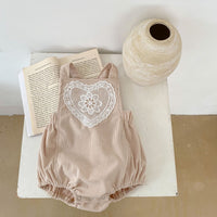 Load image into Gallery viewer, 2 Pieces Set Baby Girls Solid Color Tops And Lace Rompers Wholesale 221214588
