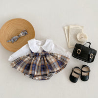 Load image into Gallery viewer, Baby Girls Checked Rompers Wholesale 221214589
