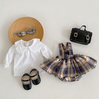 Load image into Gallery viewer, Baby Girls Checked Rompers Wholesale 221214589
