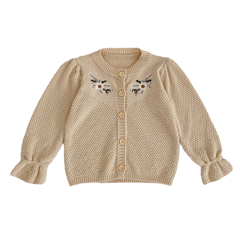 Baby Girls Flower Embroidered Cardigan Wholesale 221214604