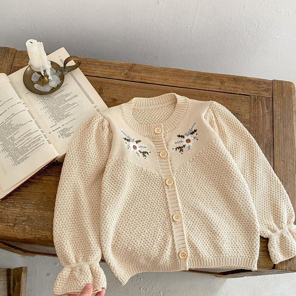 Baby Girls Flower Embroidered Cardigan Wholesale 221214604