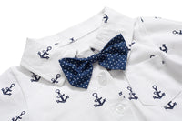 Load image into Gallery viewer, 2 Pieces Set Baby Boys Birthday Party Bow Print Rompers And Solid Color Rompers Wholesale 22121461
