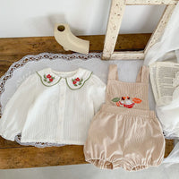 Load image into Gallery viewer, 2 Pieces Set Baby Girls Solid Color Blouses And Cartoon Rompers Wholesale 221214618
