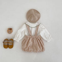 Load image into Gallery viewer, 2 Pieces Set Baby Girls Solid Color Blouses And Cartoon Rompers Wholesale 221214618
