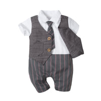 Load image into Gallery viewer, Baby Boys Striped Bow Birthday Party Jumpsuits Wholesale 22121465
