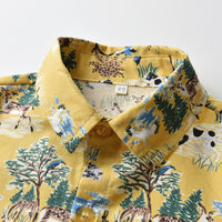 Load image into Gallery viewer, 2 Pieces Set Baby Kid Boys Animals Cartoon Print Shirts And Solid Color Shorts Wholesale 22121469
