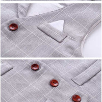 Load image into Gallery viewer, 3 Pieces Set Baby Kid Boys Bow Shirts And Solid Color Vests Waistcoats And Shorts Wholesale 22121475
