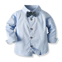 Load image into Gallery viewer, 3 Pieces Set Kid Boys Dressy Solid Color Vests Waistcoats And Bow Shirts And Pants Suits Wholesale 22121480
