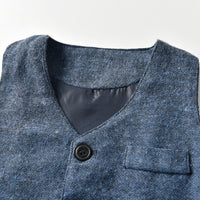 Load image into Gallery viewer, 3 Pieces Set Kid Boys Dressy Solid Color Vests Waistcoats And Bow Shirts And Pants Suits Wholesale 22121480
