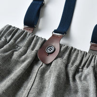 Load image into Gallery viewer, 2 Pieces Set Baby Kid Boys Birthday Bow Shirts And Solid Color Jumpsuits Wholesale 22121483
