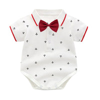Load image into Gallery viewer, Baby Boys Bow Print Rompers Wholesale 22121489
