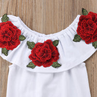Load image into Gallery viewer, 2 Pieces Set Baby Kid Girls Flower Print Tops Color-blocking And Bow Skirts Wholesale 22121602

