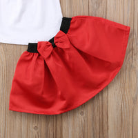 Load image into Gallery viewer, 2 Pieces Set Baby Kid Girls Flower Print Tops Color-blocking And Bow Skirts Wholesale 22121602
