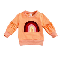 Load image into Gallery viewer, Baby Girls Rainbow Embroidered Hoodies Swearshirts Wholesale 221216100
