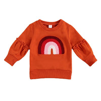Load image into Gallery viewer, Baby Girls Rainbow Embroidered Hoodies Swearshirts Wholesale 221216100
