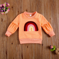 Load image into Gallery viewer, Baby Girls Rainbow Embroidered Hoodies Swearshirts Wholesale 221216100
