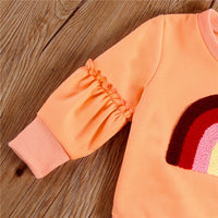 Load image into Gallery viewer, Baby Girls Rainbow Embroidered Hoodies Swearshirts Wholesale 221216100
