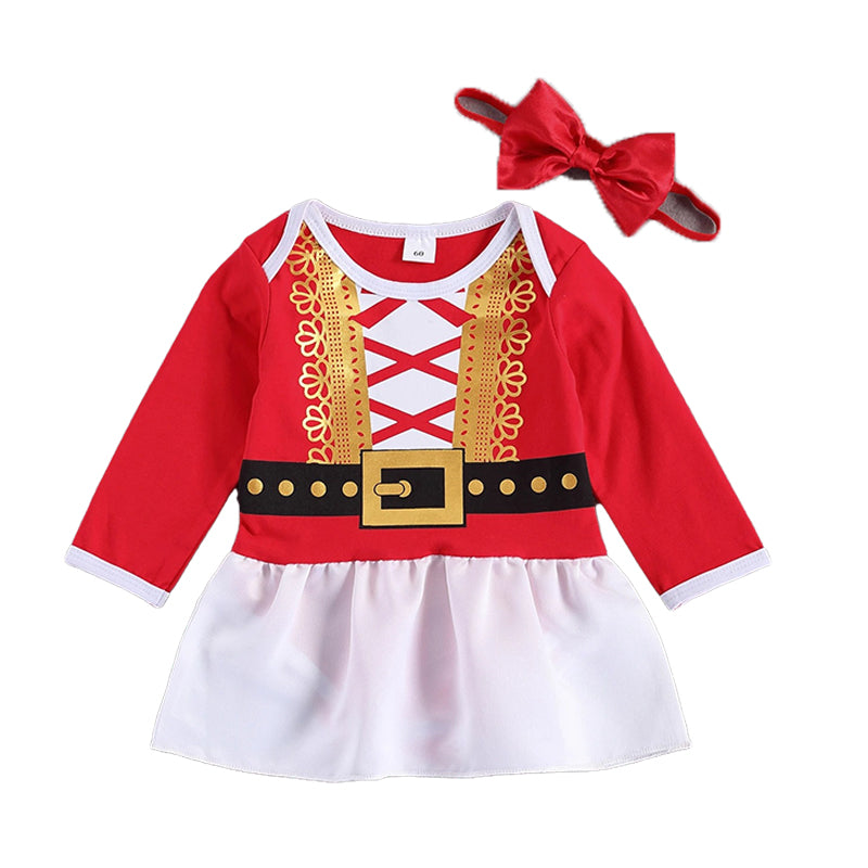 Baby Girls Cartoon Print Christmas Rompers Wholesale 221216101