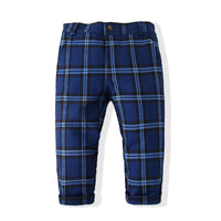 Load image into Gallery viewer, 3 Pieces Set Baby Kid Boys Birthday Party Solid Color Shirts And Checked Vests Waistcoats And Pants Wholesale 221216105
