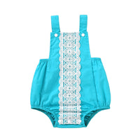 Load image into Gallery viewer, Baby Girls Color-blocking Lace Rompers Wholesale 221216117
