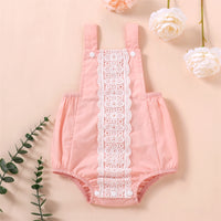 Load image into Gallery viewer, Baby Girls Color-blocking Lace Rompers Wholesale 221216117
