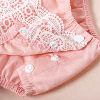 Load image into Gallery viewer, Baby Girls Color-blocking Lace Rompers Wholesale 221216117
