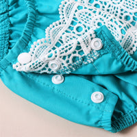 Load image into Gallery viewer, Baby Girls Color-blocking Lace Rompers Wholesale 221216117
