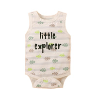 Load image into Gallery viewer, Baby Boys Striped Dinosaur Print Rompers Wholesale 221216119

