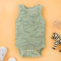 Load image into Gallery viewer, Baby Boys Striped Dinosaur Print Rompers Wholesale 221216119
