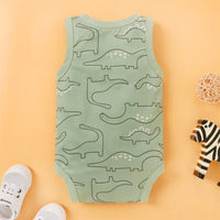 Load image into Gallery viewer, Baby Boys Striped Dinosaur Print Rompers Wholesale 221216119
