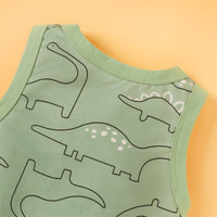 Load image into Gallery viewer, Baby Boys Striped Dinosaur Print Rompers Wholesale 221216119
