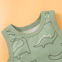 Load image into Gallery viewer, Baby Boys Striped Dinosaur Print Rompers Wholesale 221216119
