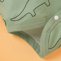 Load image into Gallery viewer, Baby Boys Striped Dinosaur Print Rompers Wholesale 221216119
