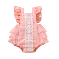 Load image into Gallery viewer, Baby Girls Solid Color Lace Rompers Wholesale 221216127
