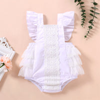 Load image into Gallery viewer, Baby Girls Solid Color Lace Rompers Wholesale 221216127
