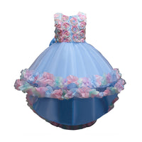 Load image into Gallery viewer, Kid Girls Color-blocking Flower Bow Dressy Birthday Party Princess Dresses Wholesale 221216140
