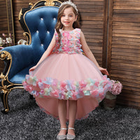 Load image into Gallery viewer, Kid Girls Color-blocking Flower Bow Dressy Birthday Party Princess Dresses Wholesale 221216140

