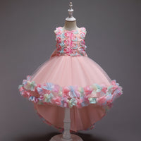 Load image into Gallery viewer, Kid Girls Color-blocking Flower Bow Dressy Birthday Party Princess Dresses Wholesale 221216140
