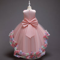 Load image into Gallery viewer, Kid Girls Color-blocking Flower Bow Dressy Birthday Party Princess Dresses Wholesale 221216140
