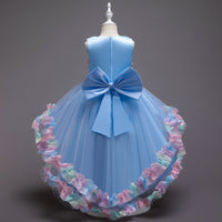 Load image into Gallery viewer, Kid Girls Color-blocking Flower Bow Dressy Birthday Party Princess Dresses Wholesale 221216140
