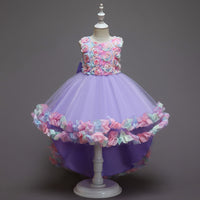 Load image into Gallery viewer, Kid Girls Color-blocking Flower Bow Dressy Birthday Party Princess Dresses Wholesale 221216140
