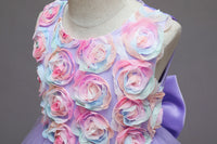 Load image into Gallery viewer, Kid Girls Color-blocking Flower Bow Dressy Birthday Party Princess Dresses Wholesale 221216140
