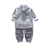 Load image into Gallery viewer, 2 Pieces Set Baby Kid Boys Bow Tops And Checked Pants Wholesale 221216144

