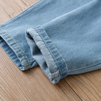 Load image into Gallery viewer, 2 Pieces Set Baby Kid Girls Muslin&amp;Ribbed Tops And Solid Color Jeans Wholesale 221216151
