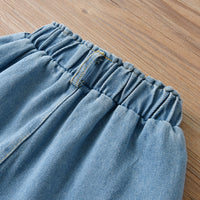 Load image into Gallery viewer, 2 Pieces Set Baby Kid Girls Muslin&amp;Ribbed Tops And Solid Color Jeans Wholesale 221216151
