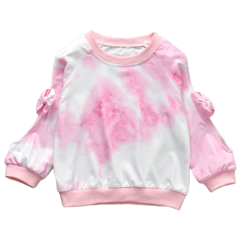 Baby Kid Girls Tie Dye Bow Tops Wholesale 221216152
