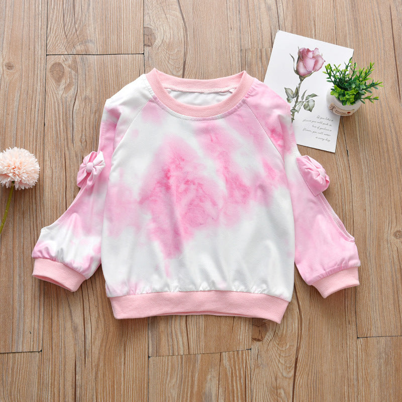 Baby Kid Girls Tie Dye Bow Tops Wholesale 221216152